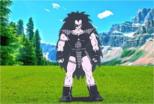 Raditz, a saiyan warrior lands on Earth from outer space, beginning the dragon ball z series.