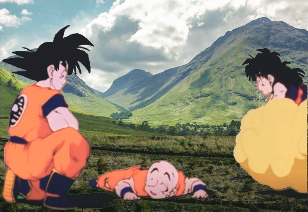 Goku saved both Gohan and Krillin from Nappa and gave them senzu bean.