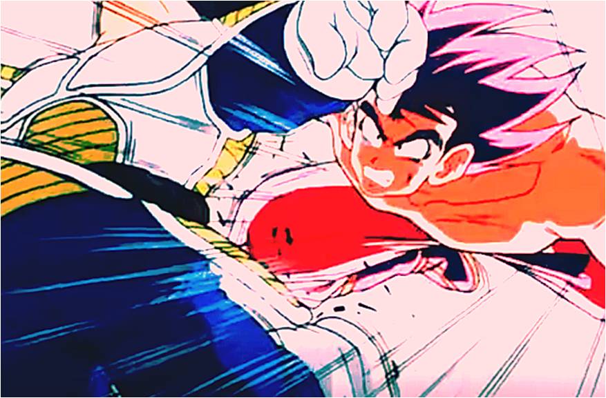 Using Kaioken x3 Goku overpowered Vegeta.