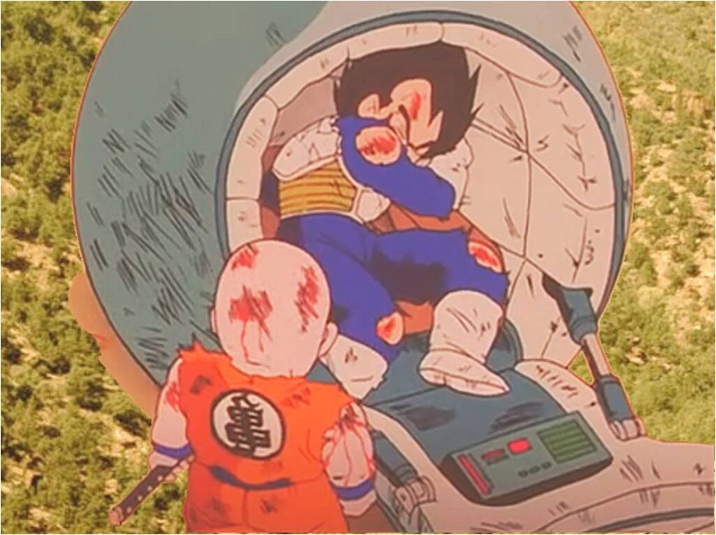 On Goku's request Krillin didn't kill Vegeta and let him escape planet Earth.