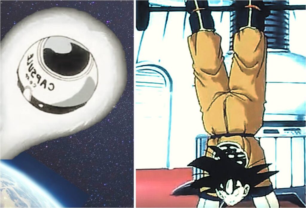 Goku leaves Earth for Namek and trains throughout his journey