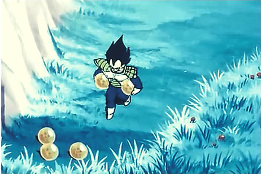 Vegeta collected five dragon balls from Frieza's spaceship