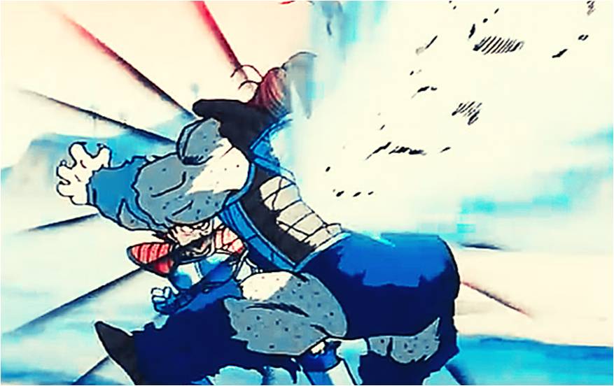 Vegeta killing Zarbon with a massive blast