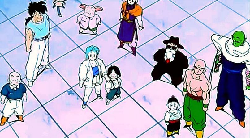 Everyone gives farewell to Namek people, who gets teleported to another planet.